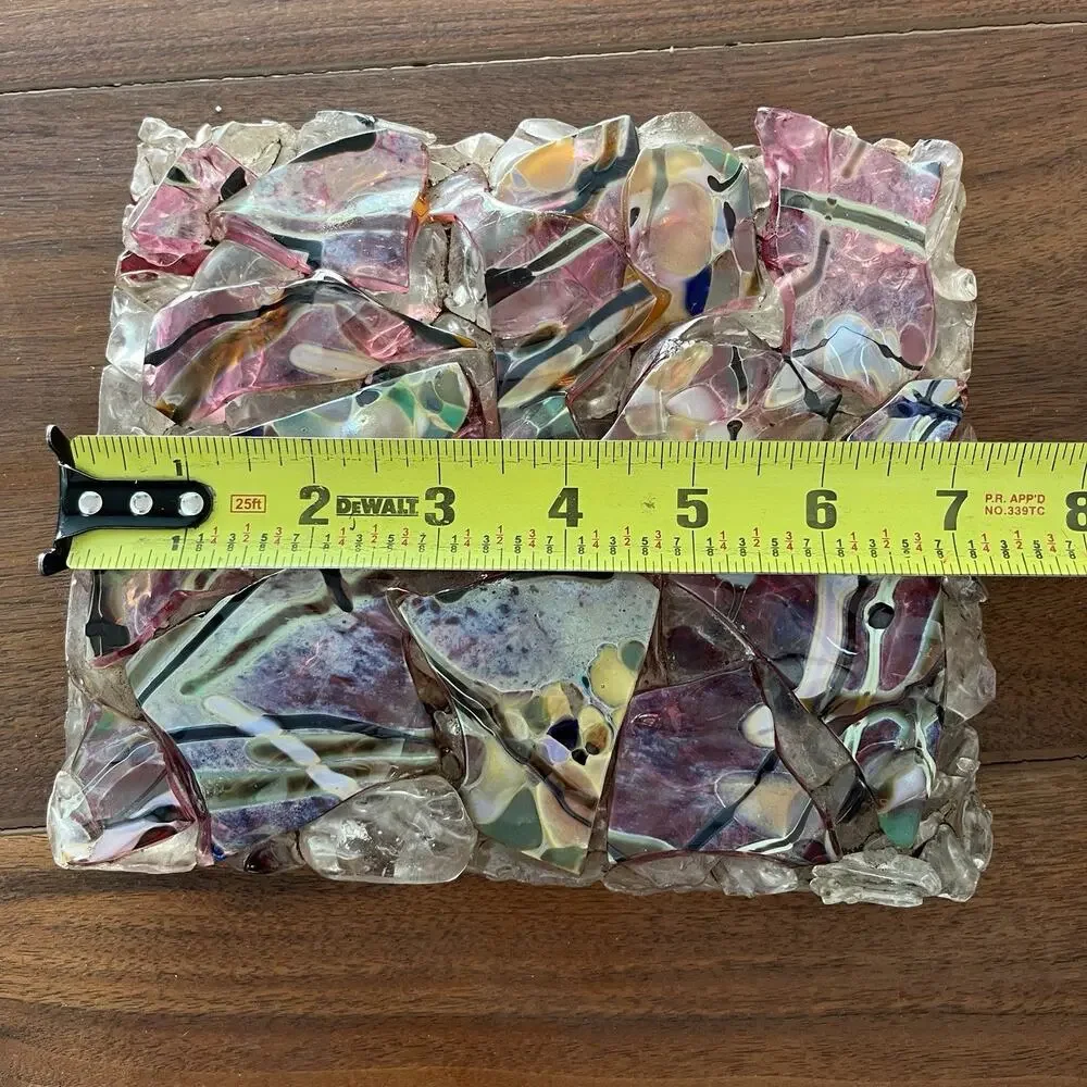 Murano Glass Shards Art Piece Paperweight Trivet Display 7.5